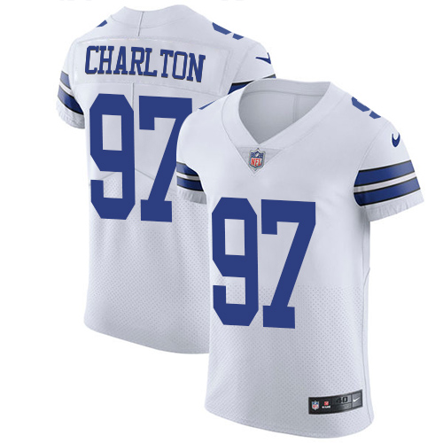 Nike Cowboys #97 Taco Charlton White Men's Stitched NFL Vapor Untouchable Elite Jersey - Click Image to Close